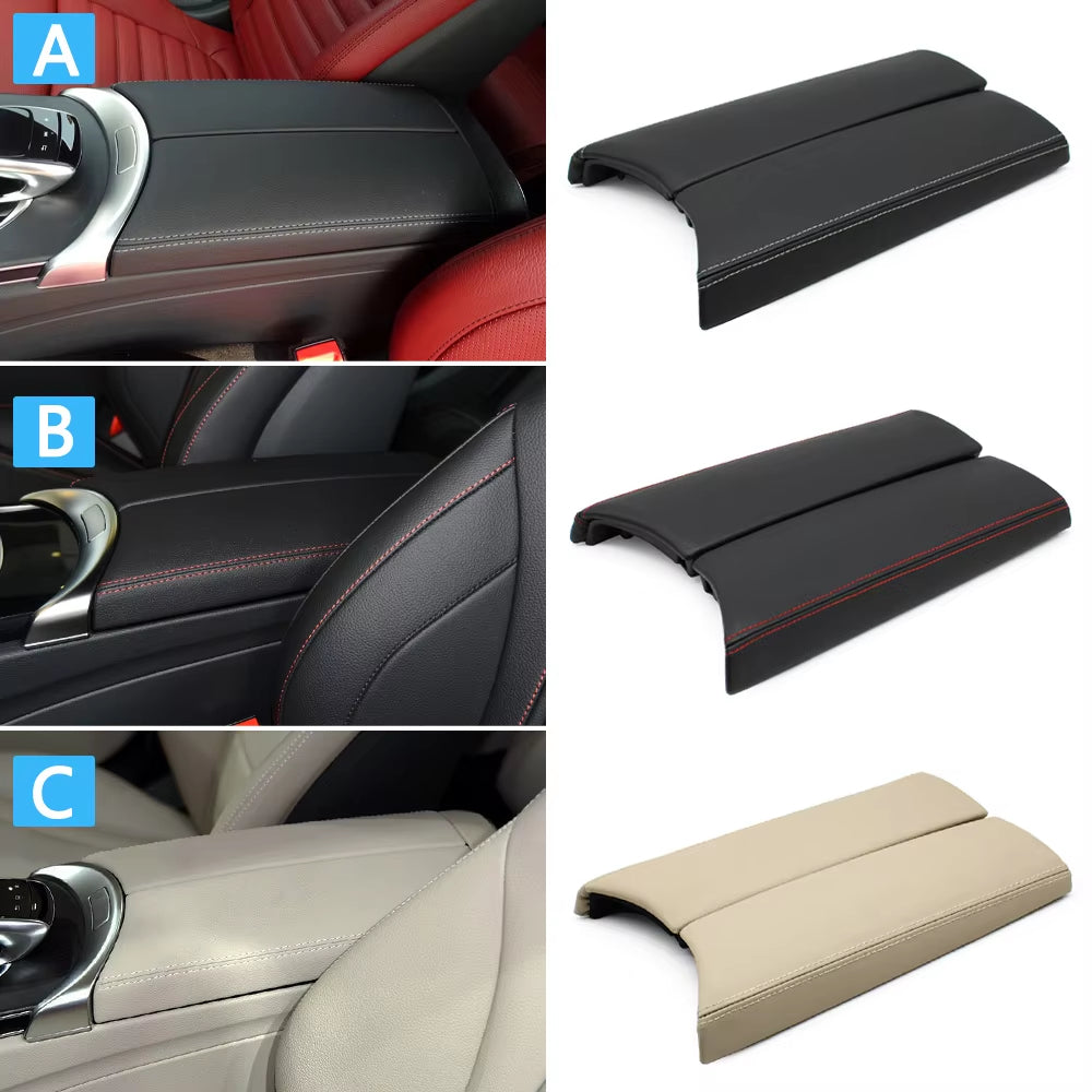 Center Console Lid Armrest Box Panel Leather Trim Protect Cover For Mercedes Benz C GLC Class W205 W253 C200 C300 GLC200 GLC300