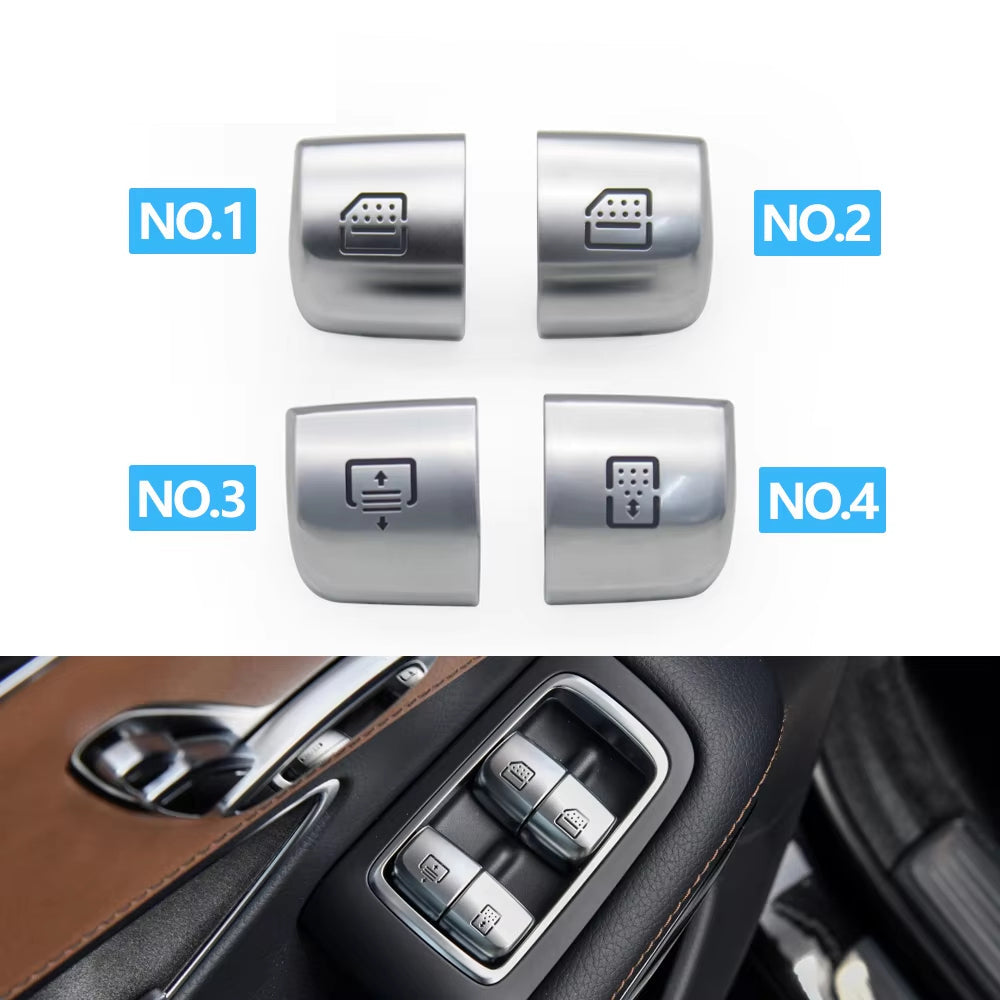 W222 Car Rear Window Switch Caps Repair Button Cover Replacement For Mercedes Benz S E Class W213 S320 S350 S450 S500 S560