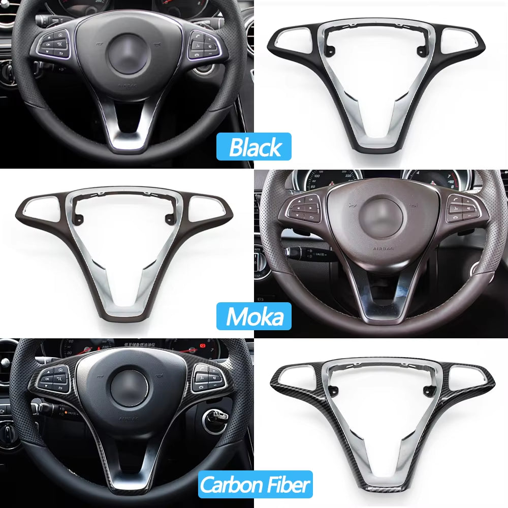 Car Steering Wheel Cover Trim For Mercedes Benz A B C CLA CLS W176 W246 W205 W117 W218 W213 C300 C63 CLS550 C180 C200 C260 B200