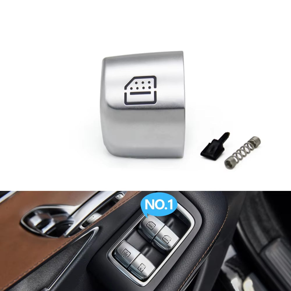 W222 Car Rear Window Switch Caps Repair Button Cover Replacement For Mercedes Benz S E Class W213 S320 S350 S450 S500 S560
